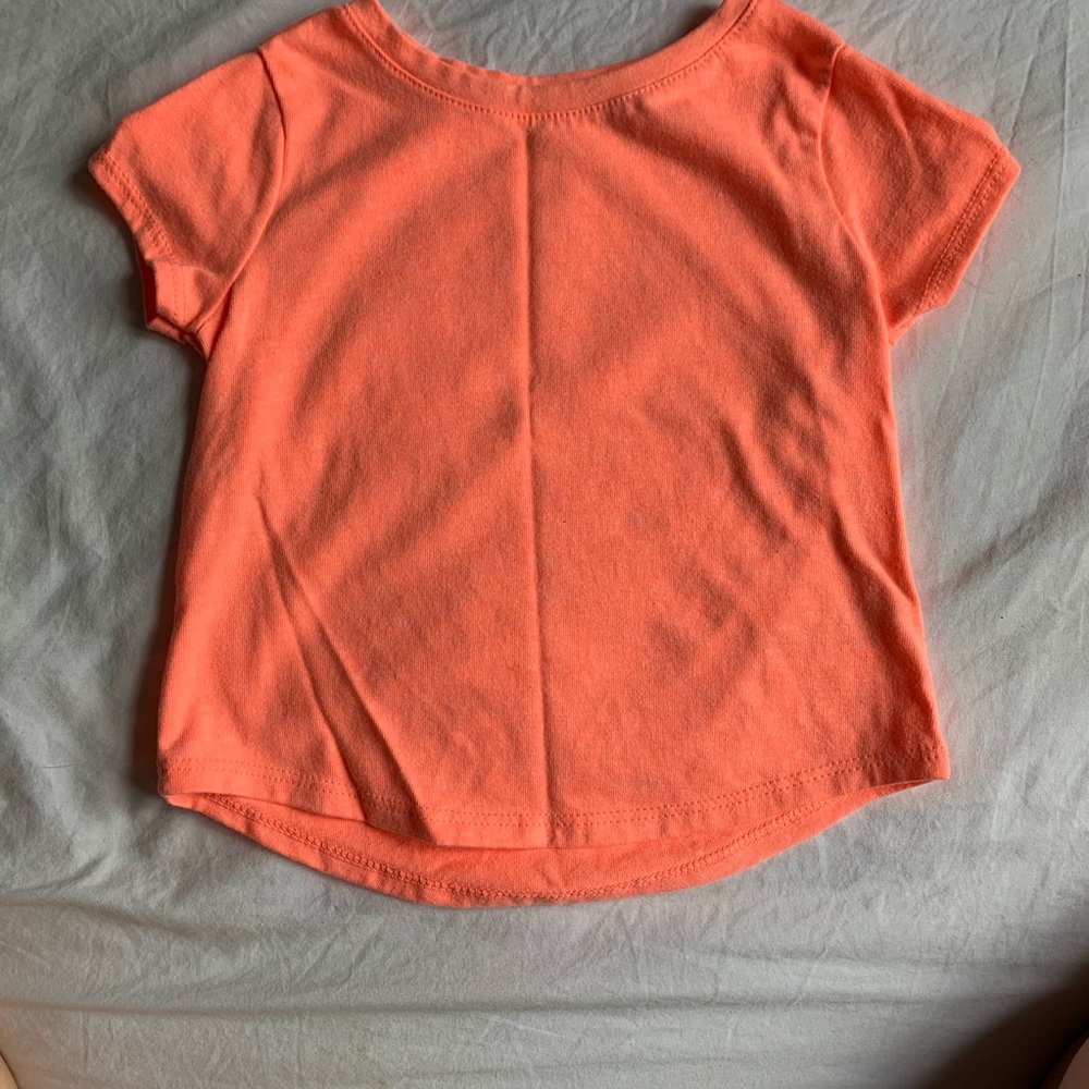 Coral orange Girls T-shirt🌱🦚🌱